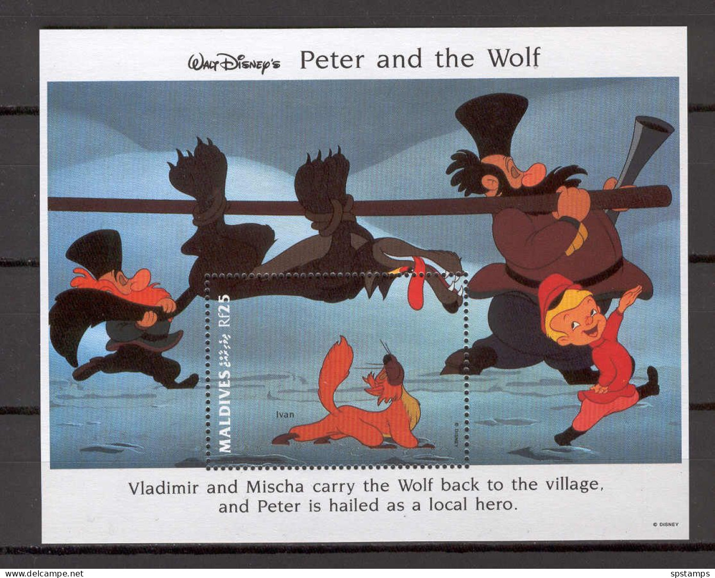 Disney Maldives 1993 Peter And The Wolf MS #1 MNH - Disney