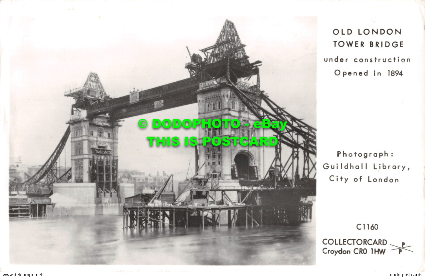 R519563 Old London Tower Bridge. Under Construction Opened In 1894. Collectorcar - Sonstige & Ohne Zuordnung