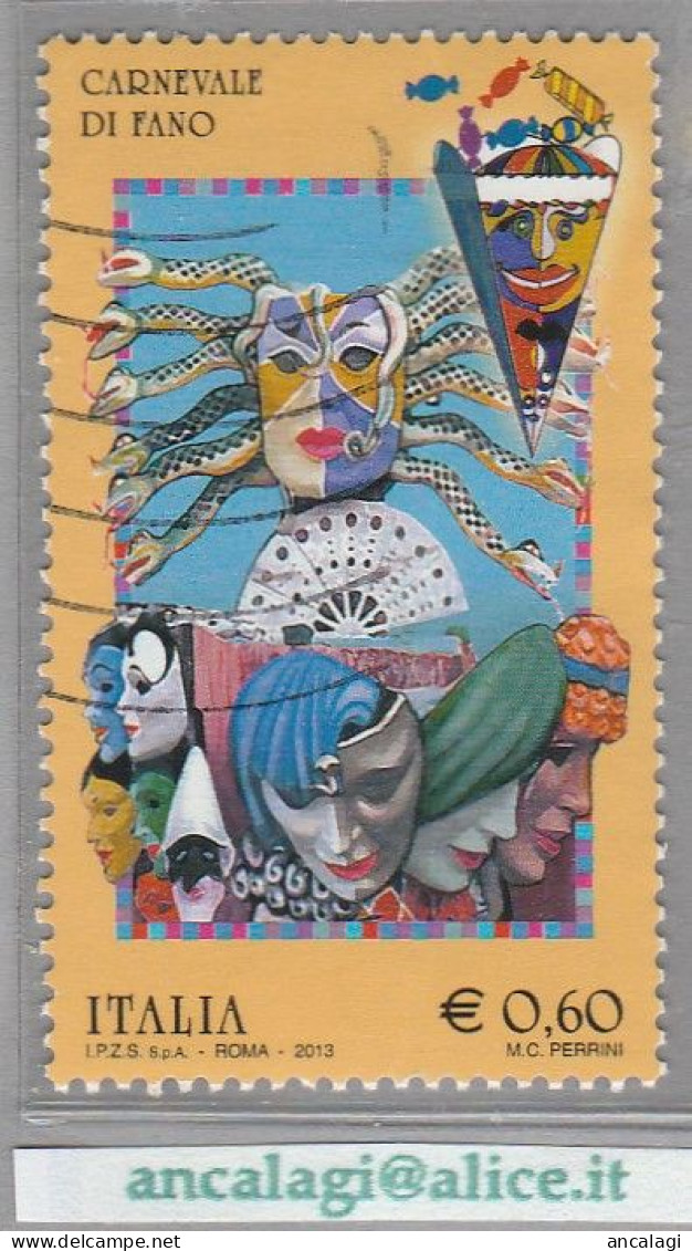 USATI ITALIA 2013 - Ref.1233 "FOLCLORE ITALIANO: CARNEVALE DI FANO" 1 Val. - - 2011-20: Used