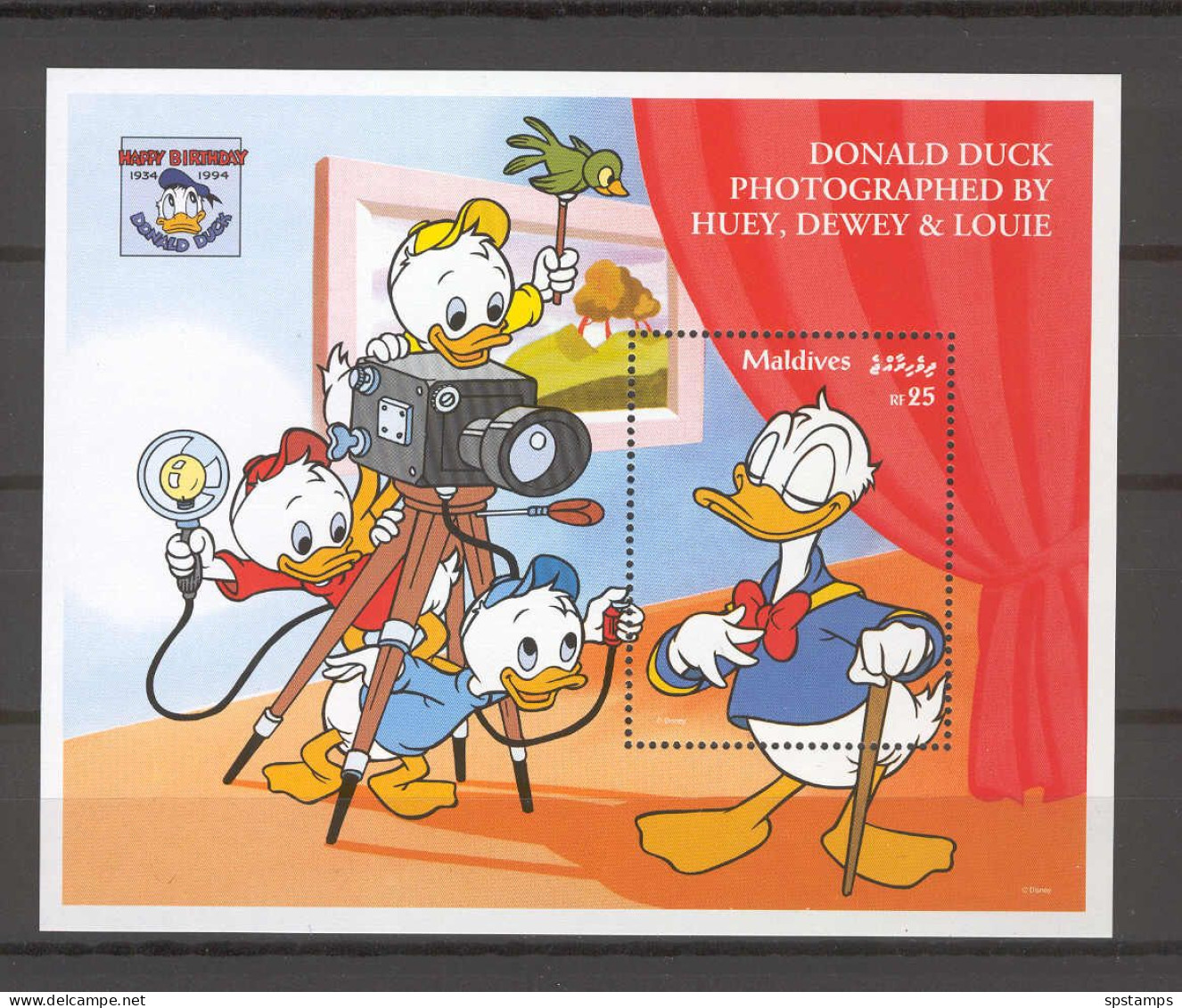 Disney Maldives 1995 Donald Photographed By Huey, Dewey, Louie MS MNH - Disney