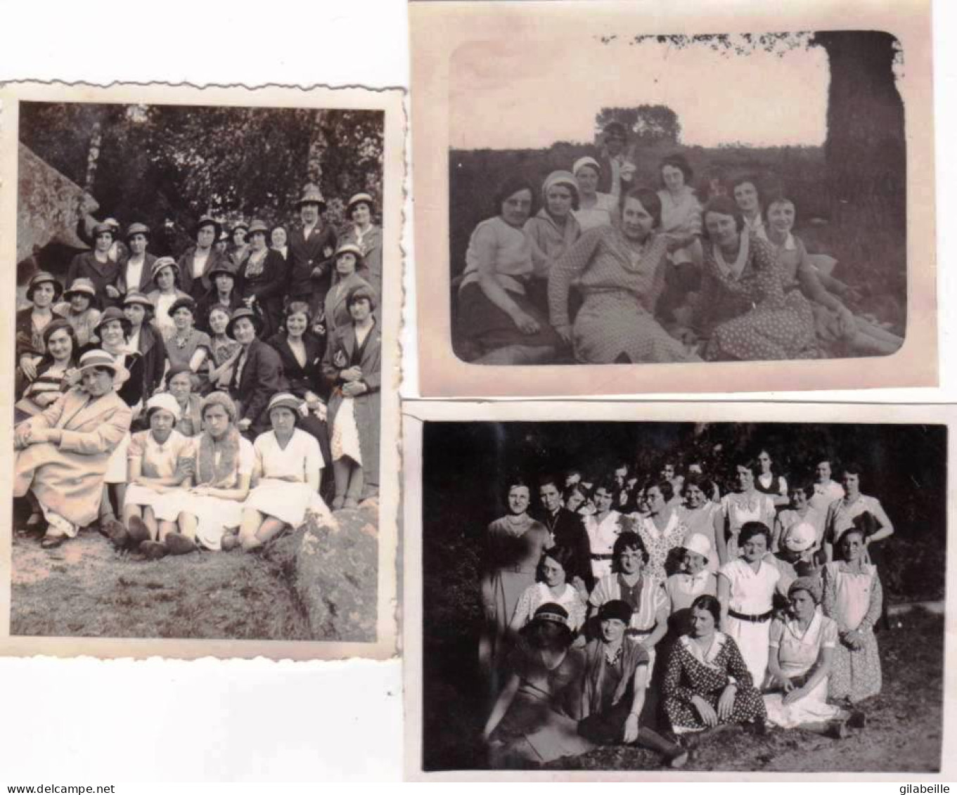 Photo Originale - 45 - BEAUGENCY - Jeunes Femmes Du Pensionnat Des Ursulines  - Lot 3 Photos - 14 Juillet 1932 - Personas Identificadas