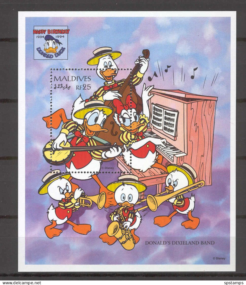 Disney Maldives 1995 Donald's Dixieland Band MS MNH - Disney