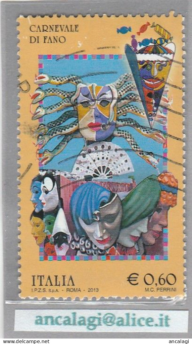 USATI ITALIA 2013 - Ref.1233A "FOLCLORE ITALIANO: CARNEVALE DI FANO" 1 Val. - - 2011-20: Used