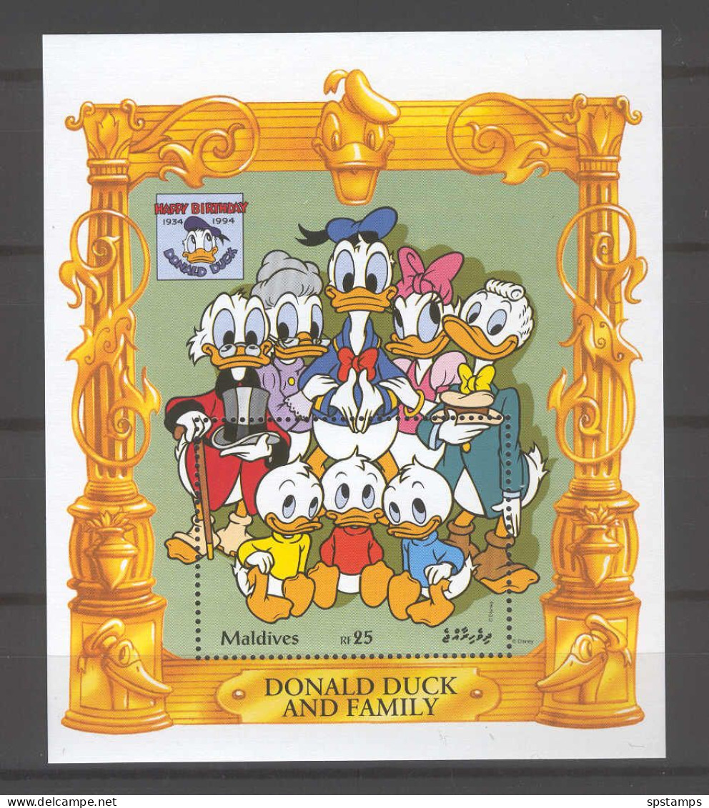 Disney Maldives 1995 Donalnd Duck And Family MS MNH - Disney