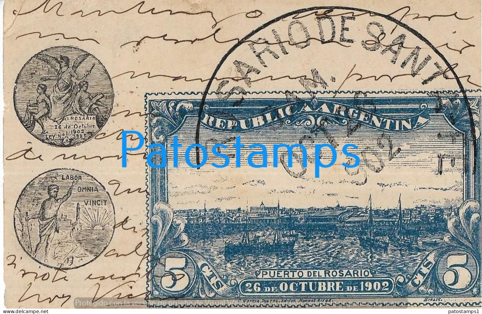 227734 ARGENTINA ROSARIO PUERTO PORT YEAR 1902 POSTAL POSTCARD - Argentinien