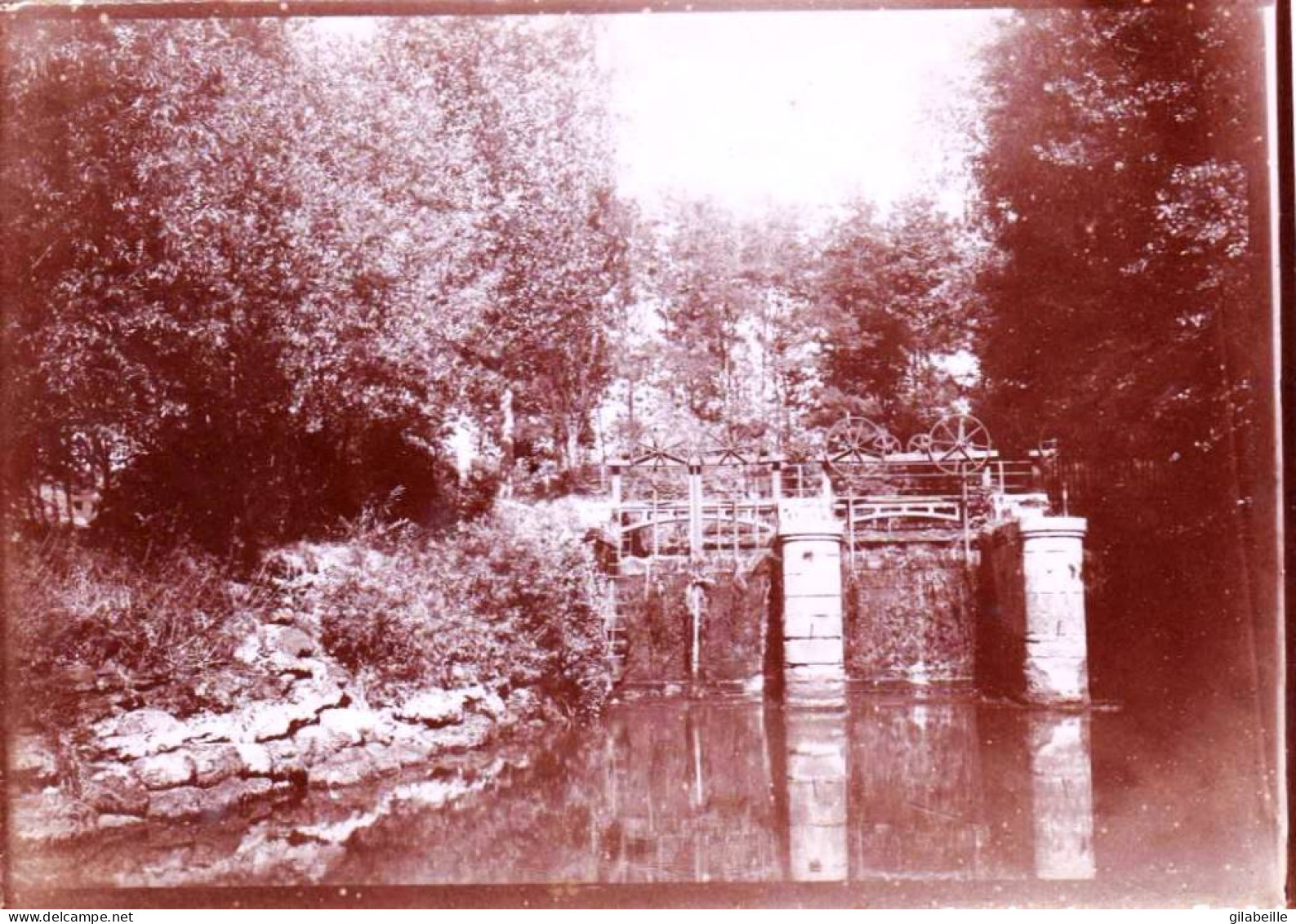 Photo Originale 1889 - WASSY (haute Marne  )  Ecluse Sur La Blaise - Places