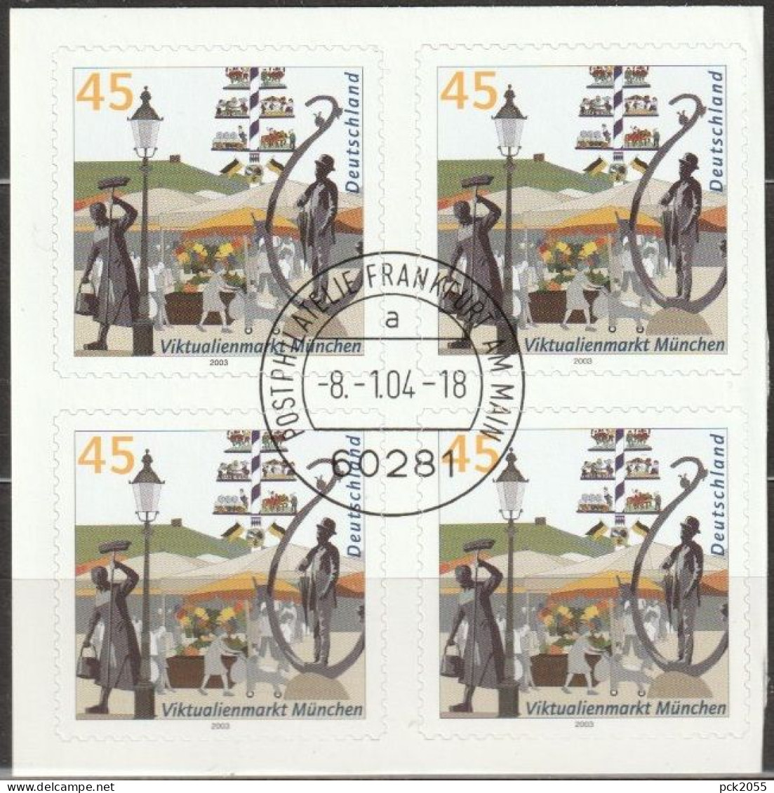 BRD 2004 Mi.Nr.2379 4er Block ESST Frankfurt Viktualienmarkt München ( 5554  ) - Used Stamps