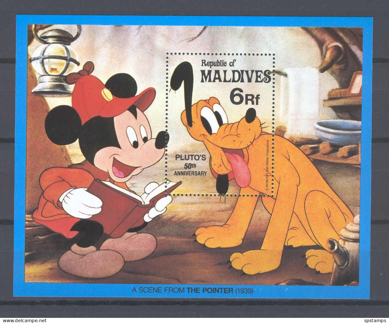 Disney Maldives 1982 Mickey And Pluto MS MNH - Disney