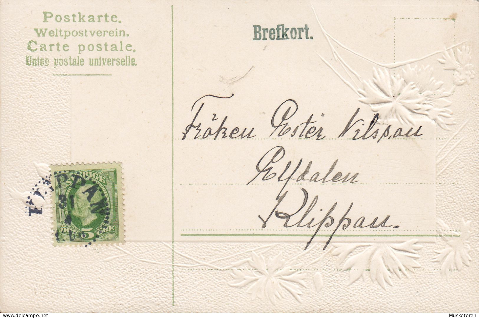 Sweden UPU PPC (Geprägt Embossed) Alfred Mailick 'ERIKA' No. 730 KLIPPAN 1906? (2 Scans) - Mailick, Alfred