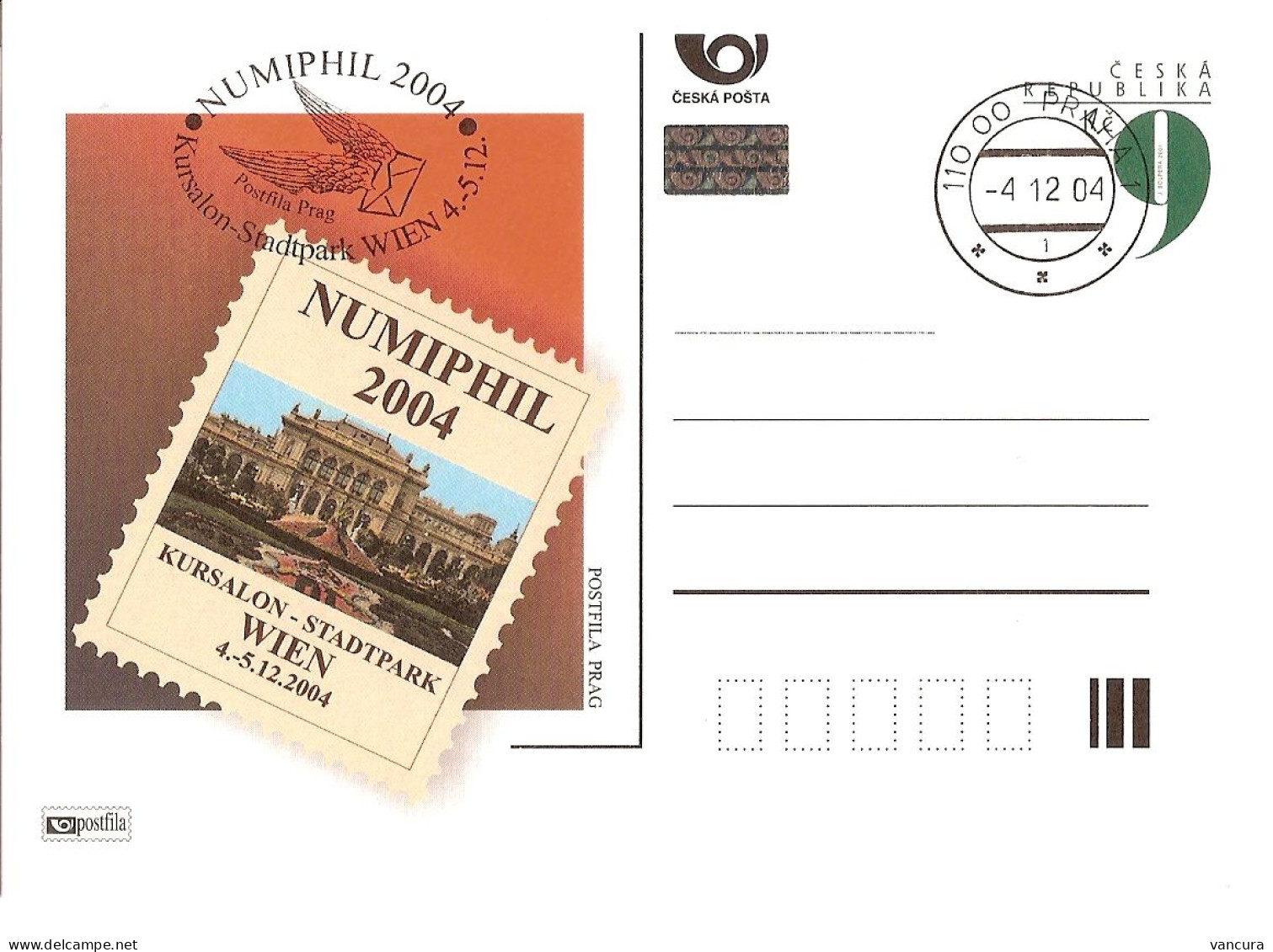 CDV A 111 Czech Republic NUMIPHIL Stamp Exhibition Wien 2004 - Cartes Postales