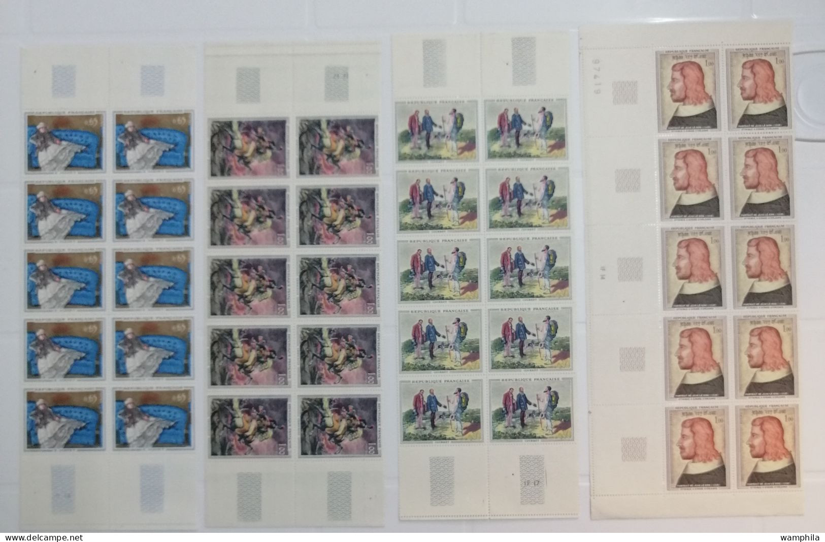 France 1962/70 feuilles. Célébrités françaises, tableaux, Philatec, ...  717 Cote €.