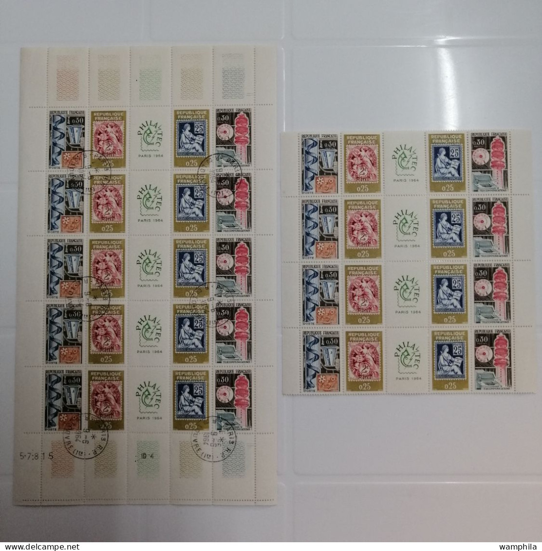 France 1962/70 feuilles. Célébrités françaises, tableaux, Philatec, ...  717 Cote €.