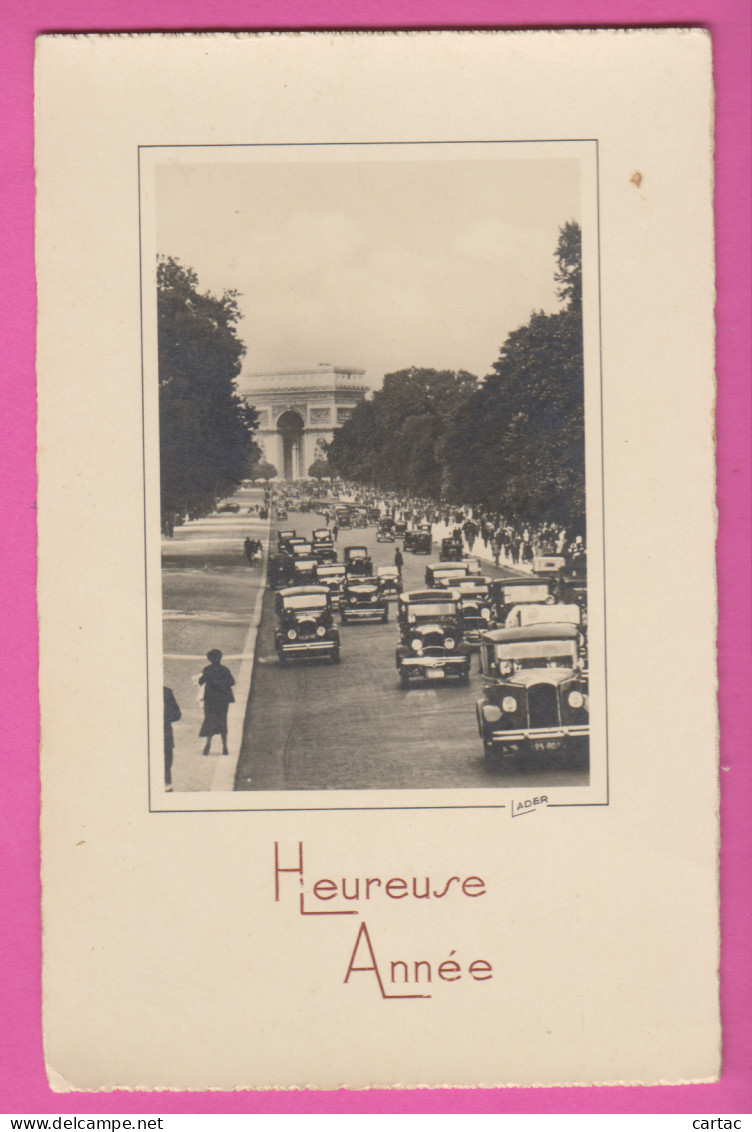 D75 - PARIS 16ème - AVENUE FOCH - HEUREUSE ANNÉE - Nombreuses Voitures Anciennes - Carte Dentelée  - Distrito: 16