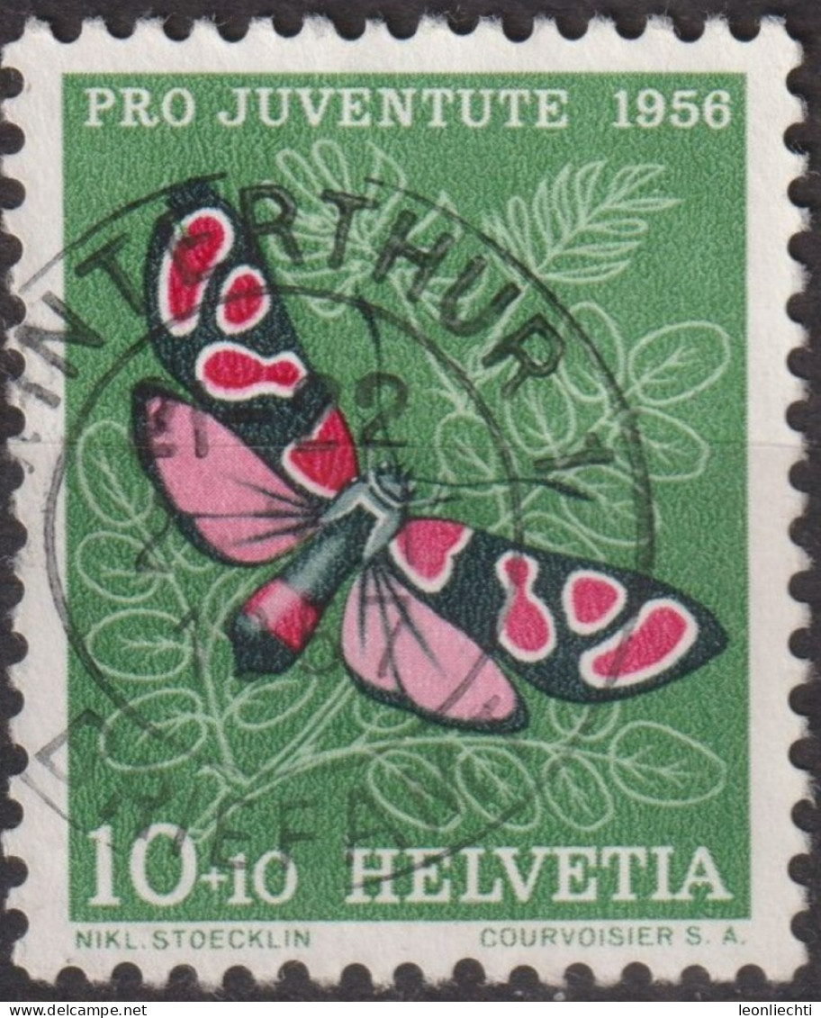 1956 Schweiz Pro Juventute ° Zum:CH J164,Yt:CH 582, Mi:CH 633, Widderchen, Schmetterling, Insekten - Usati
