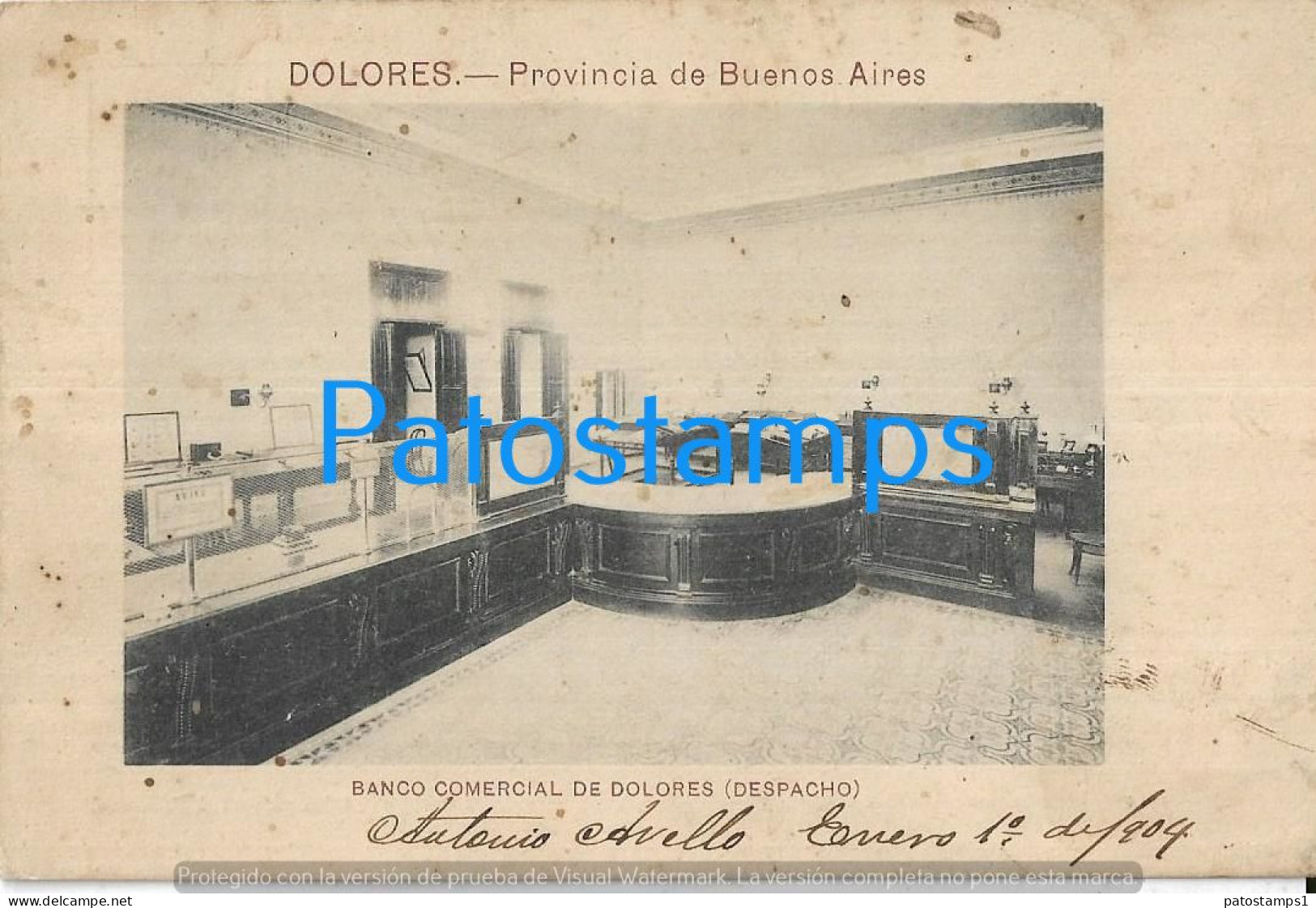 227738 ARGENTINA BUENOS AIRES DOLORES BANK BANCO COMERCIAL SPOTTED POSTAL POSTCARD - Argentinien