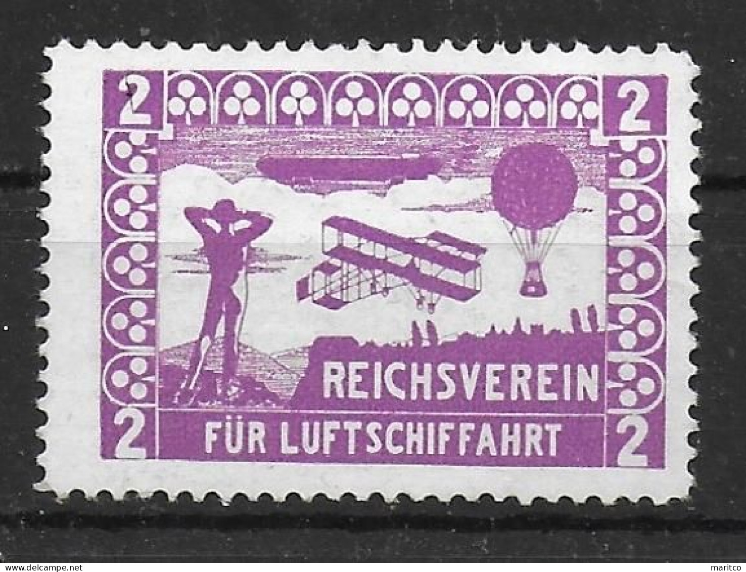 Österreich Reichsverein Für Luftschiffahrt Spendenmarke Cinderella Vignet Werbemarke Propaganda - Vignettes De Fantaisie