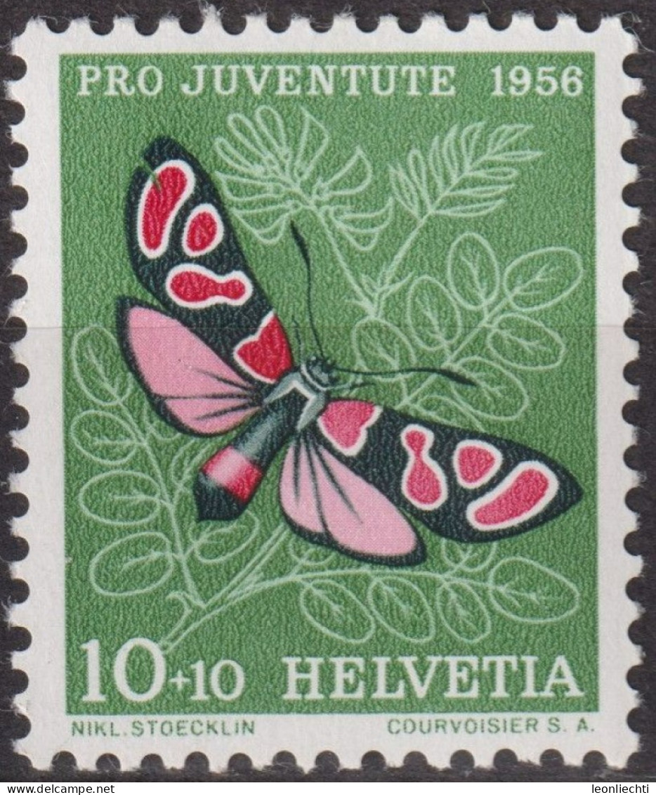 1956 Schweiz Pro Juventute ** Zum:CH J164,Yt:CH 582, Mi:CH 633, Widderchen, Schmetterling, Insekten - Ungebraucht