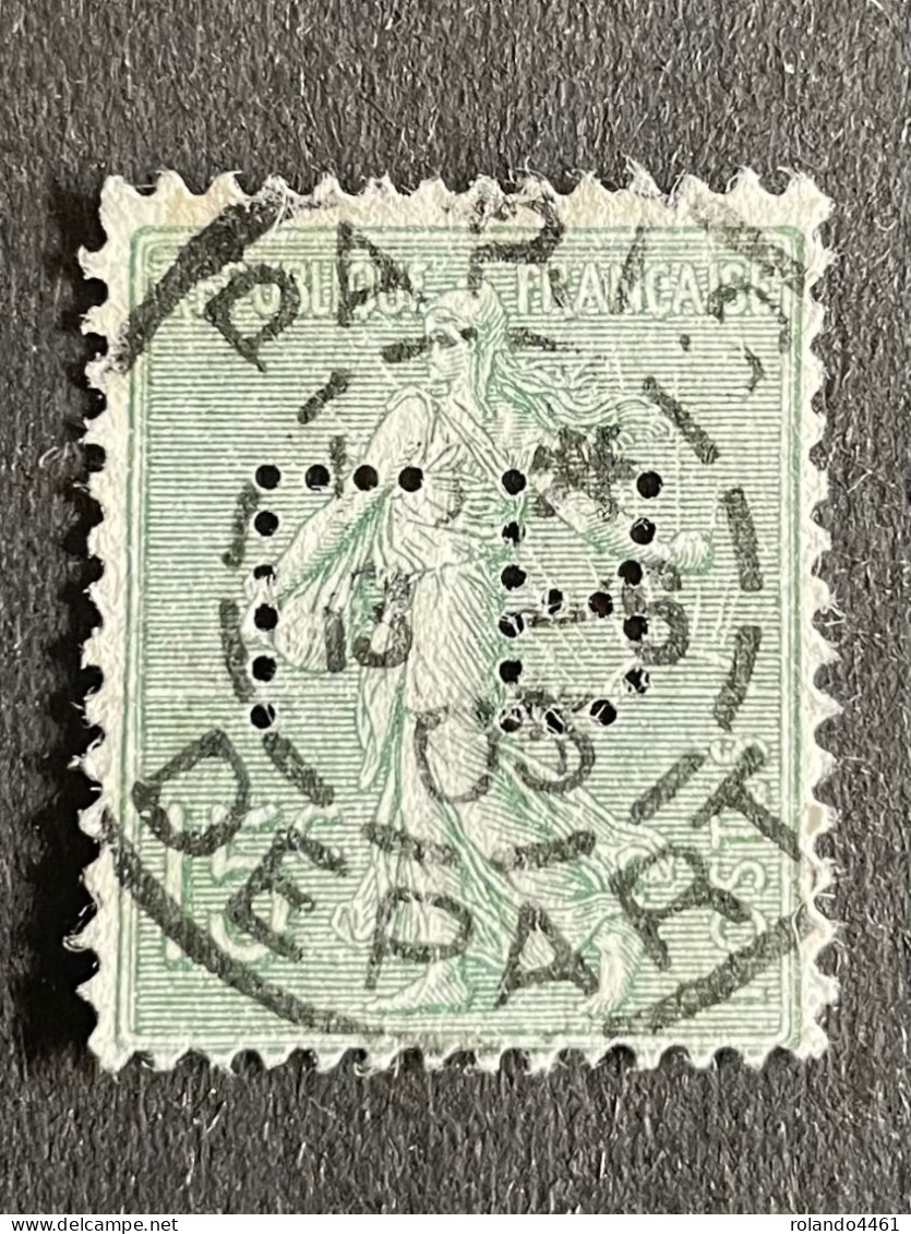 FRANCE L N° 130 Semeuse LR 117 Indice 6 Perforé Perforés Perfins Perfin Superbe !! - Otros & Sin Clasificación