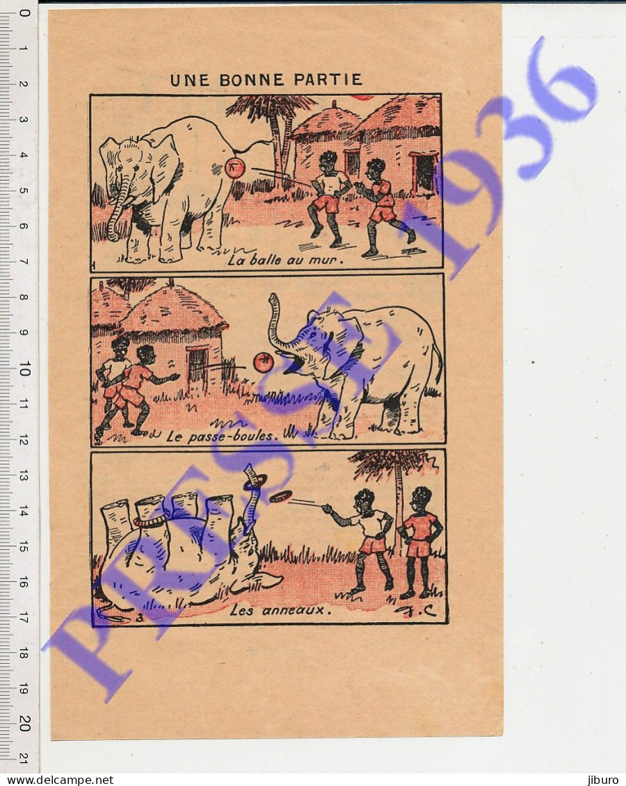 Humour 1936 éléphant Animal Jeu De Passe-boules Jeux D'enfant Balle Au Mur Anneaux - Unclassified