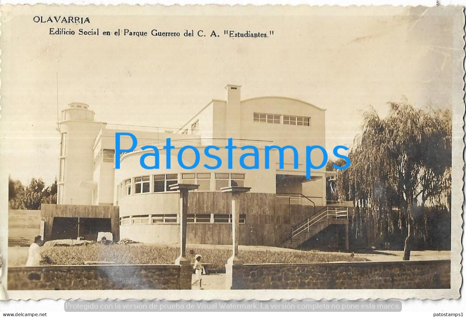 227740 ARGENTINA BUENOS AIRES OLAVARRIA EDIFICIO SOCIAL EN EL PARQUE GUERRERO POSTAL POSTCARD - Argentinië