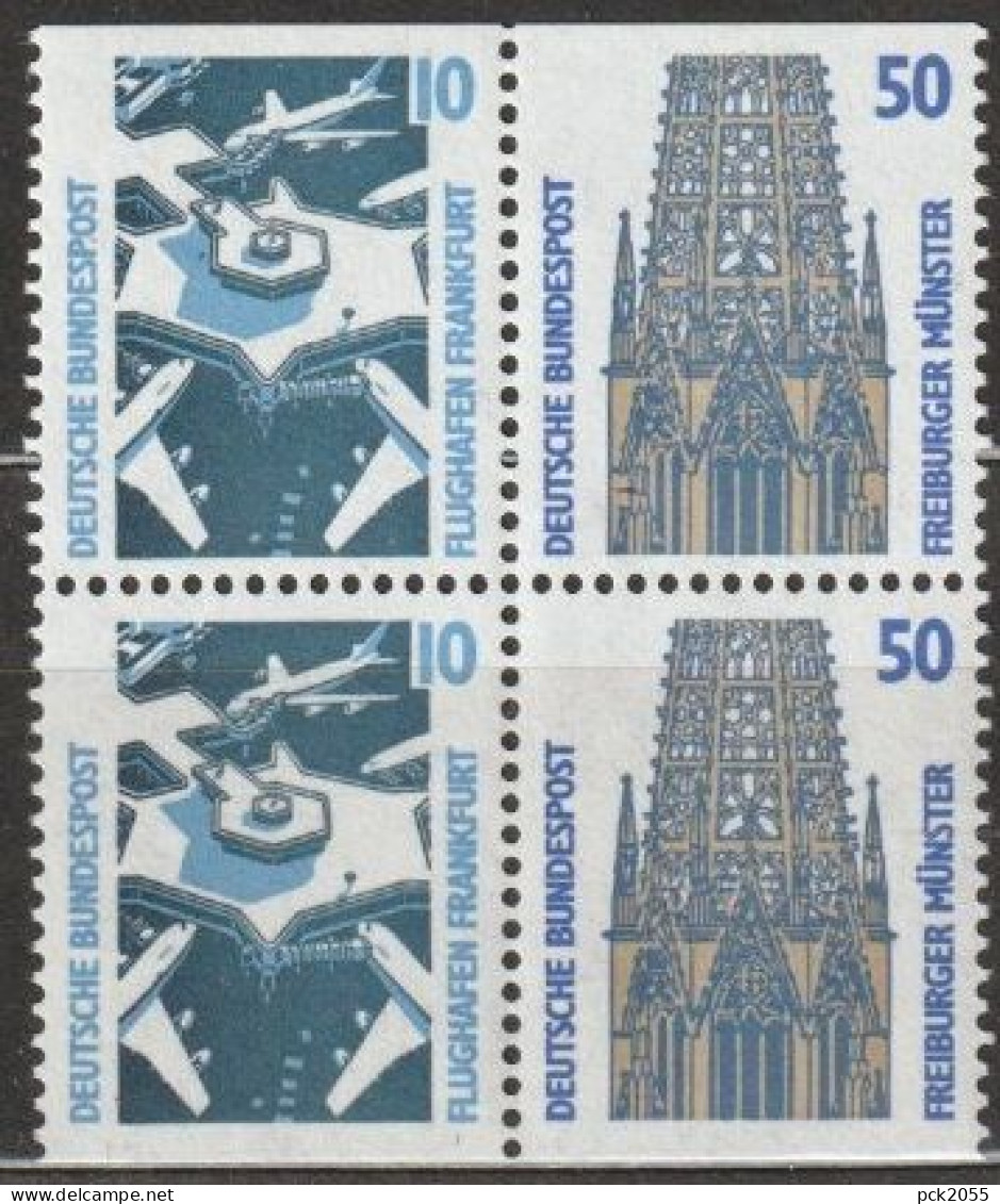 Bund 1989 Zdr. W79+W80 ** Postfrisch Sehenswürdigkeiten (B 2860) Günstige Versandkosten - Zusammendrucke