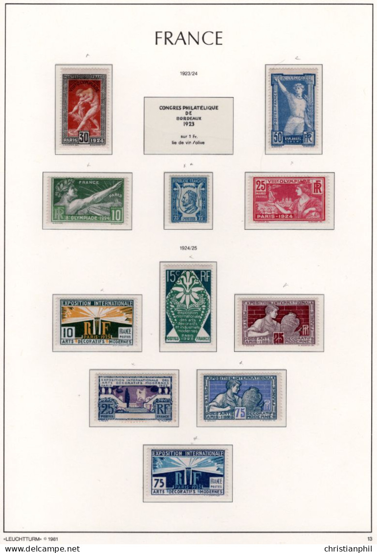 ALBUM AVEC TIMBRES FRANCE ANNEE 1949 à 1959. NEUF ** / * / O