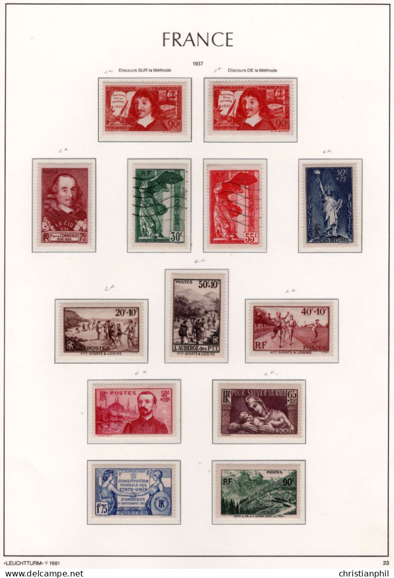 ALBUM AVEC TIMBRES FRANCE ANNEE 1949 à 1959. NEUF ** / * / O