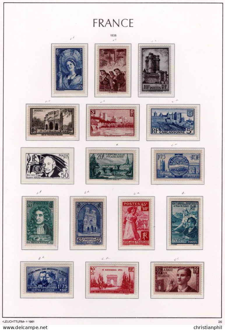 ALBUM AVEC TIMBRES FRANCE ANNEE 1849 à 1959. NEUF ** / * / O