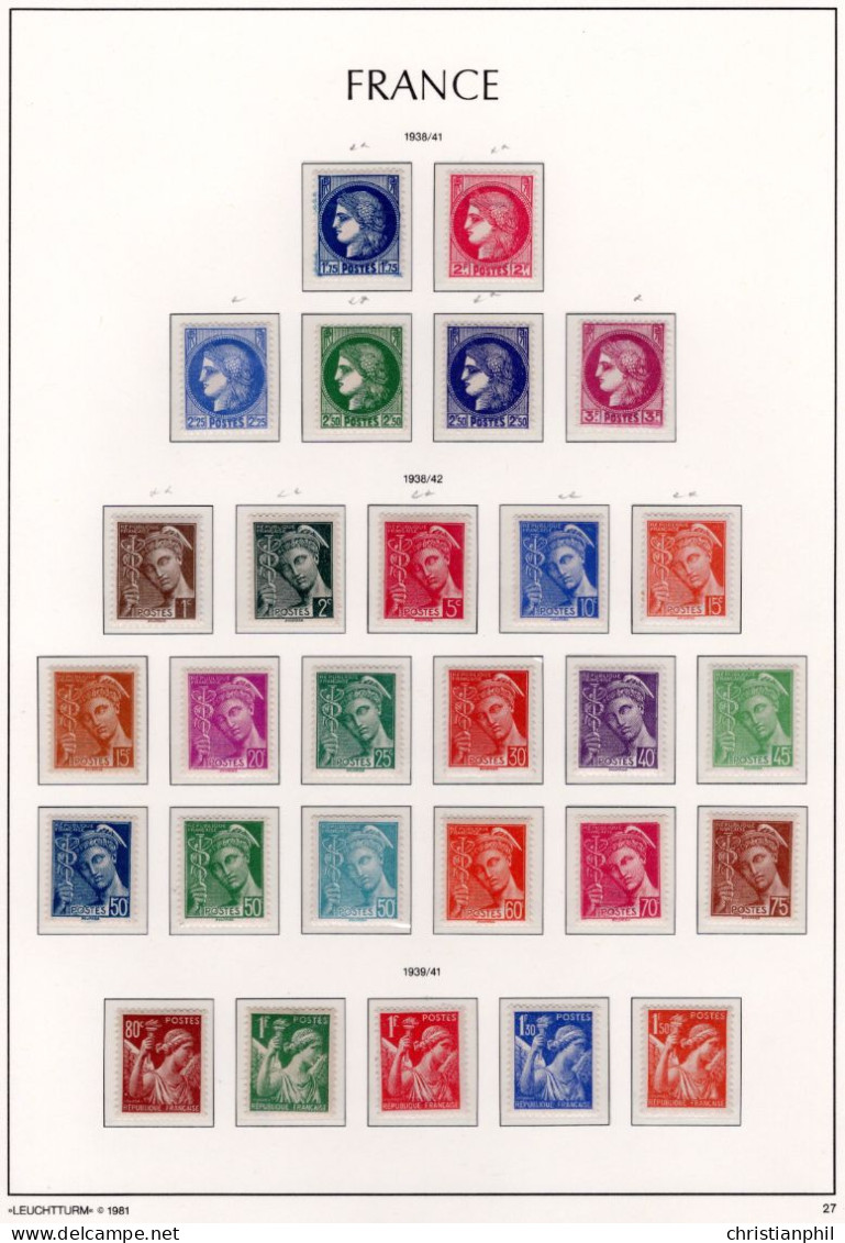 ALBUM AVEC TIMBRES FRANCE ANNEE 1949 à 1959. NEUF ** / * / O