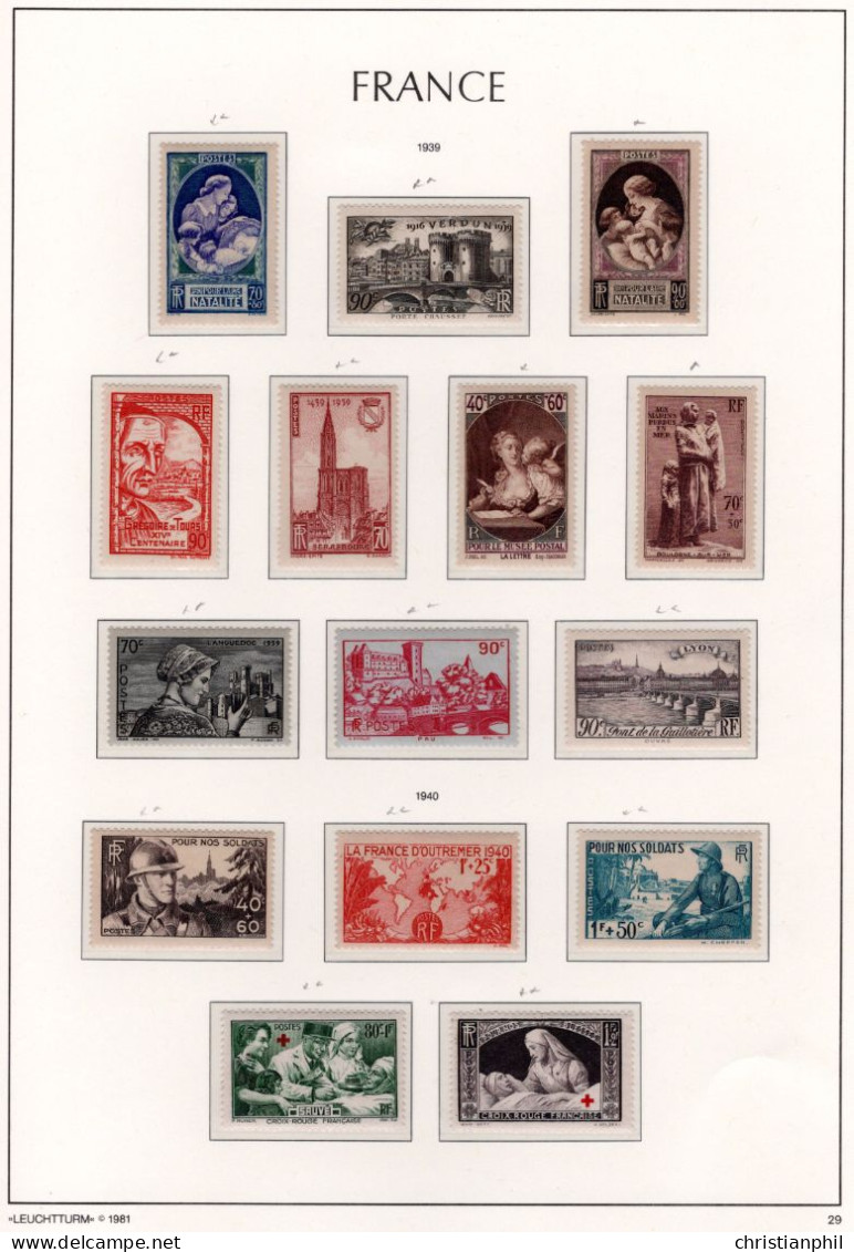 ALBUM AVEC TIMBRES FRANCE ANNEE 1949 à 1959. NEUF ** / * / O