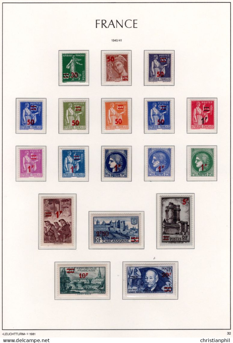 ALBUM AVEC TIMBRES FRANCE ANNEE 1949 à 1959. NEUF ** / * / O