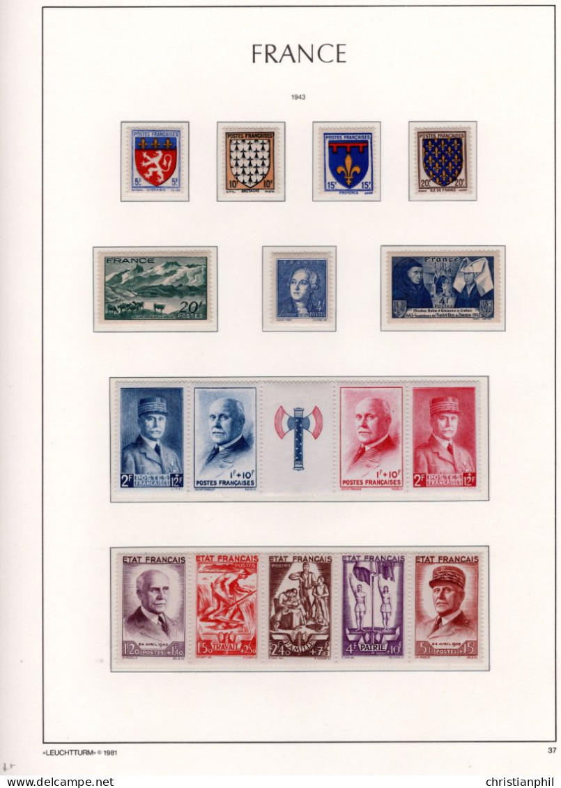 ALBUM AVEC TIMBRES FRANCE ANNEE 1949 à 1959. NEUF ** / * / O