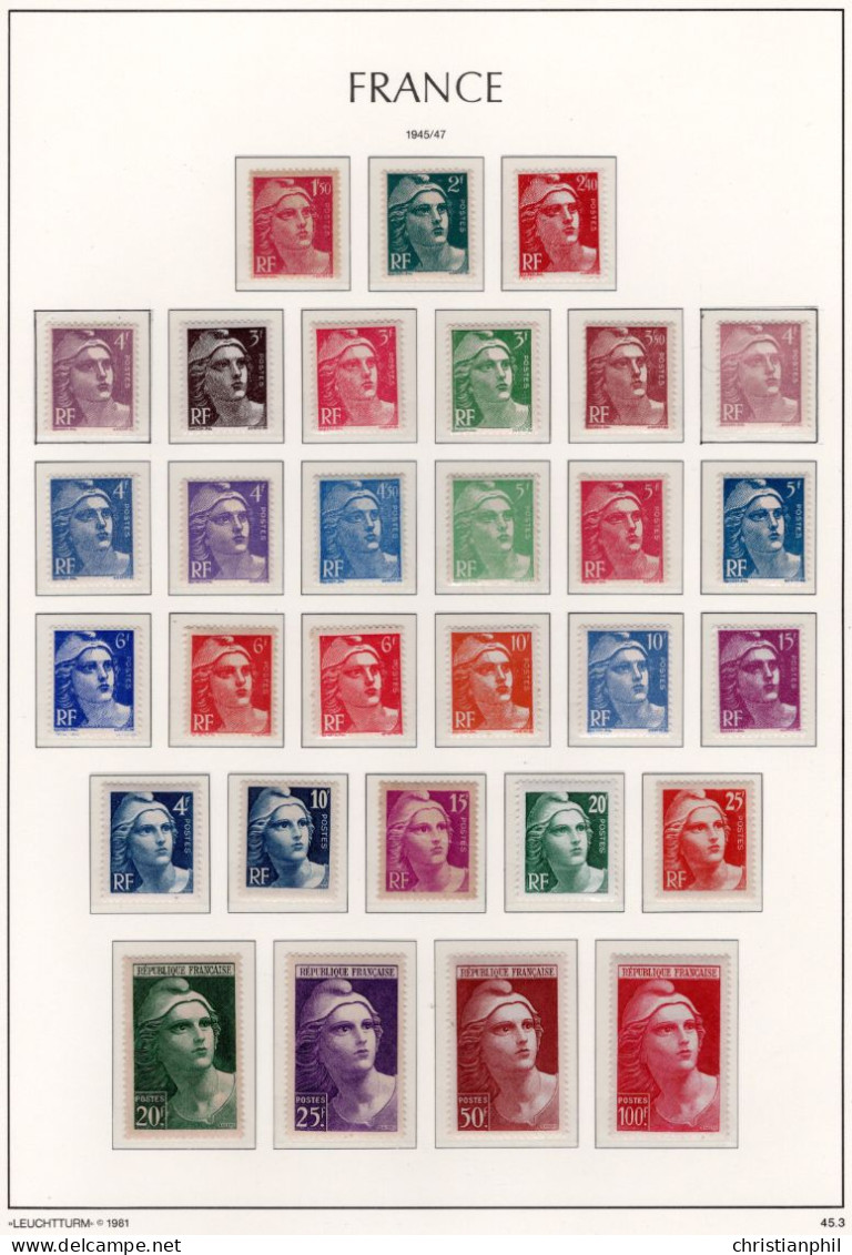 ALBUM AVEC TIMBRES FRANCE ANNEE 1949 à 1959. NEUF ** / * / O