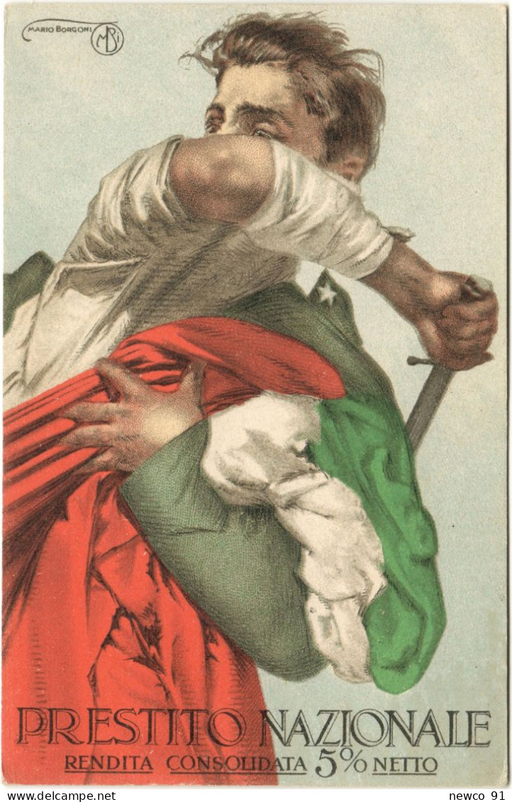 PRESTITO NAZIONALE - RENDITA CONSOLIDATA 5 % NETTO - ILLUSTRATORE MARIO BORGONI - CARTOLINA NUOVA - 1900-1949