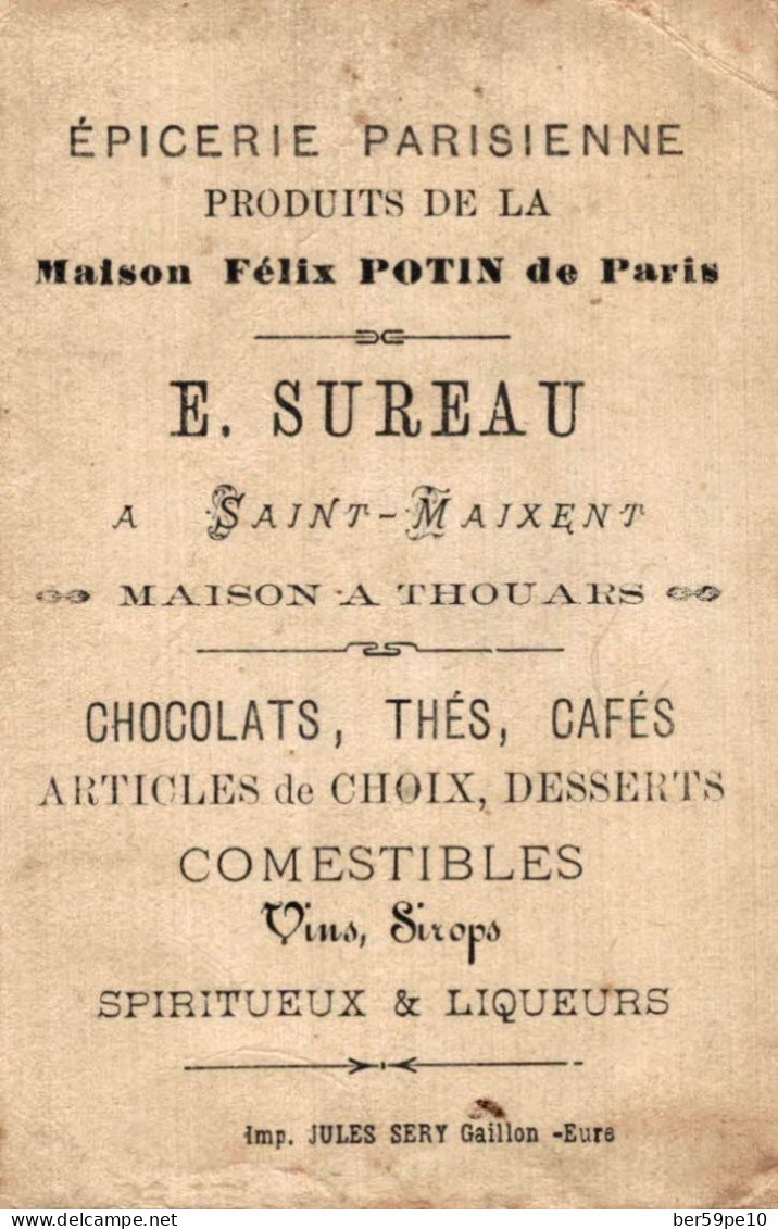 CHROMO MAISON FELIX POTIN DE PARIS E. SUREAU A SAINT-MAIXENT "DU DERNIER CHIC !.. HEIN... C'EST POUR TATA" - Félix Potin