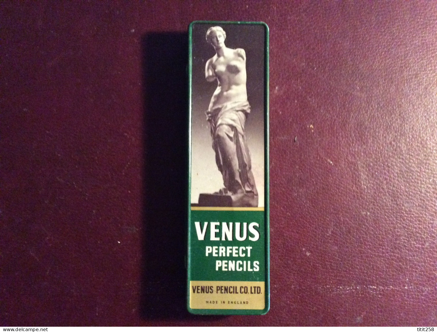 Ancienne Boite Métal Crayons VENUS Perfect Pencils ( Vénus De Milo ) - Schrijfgerief