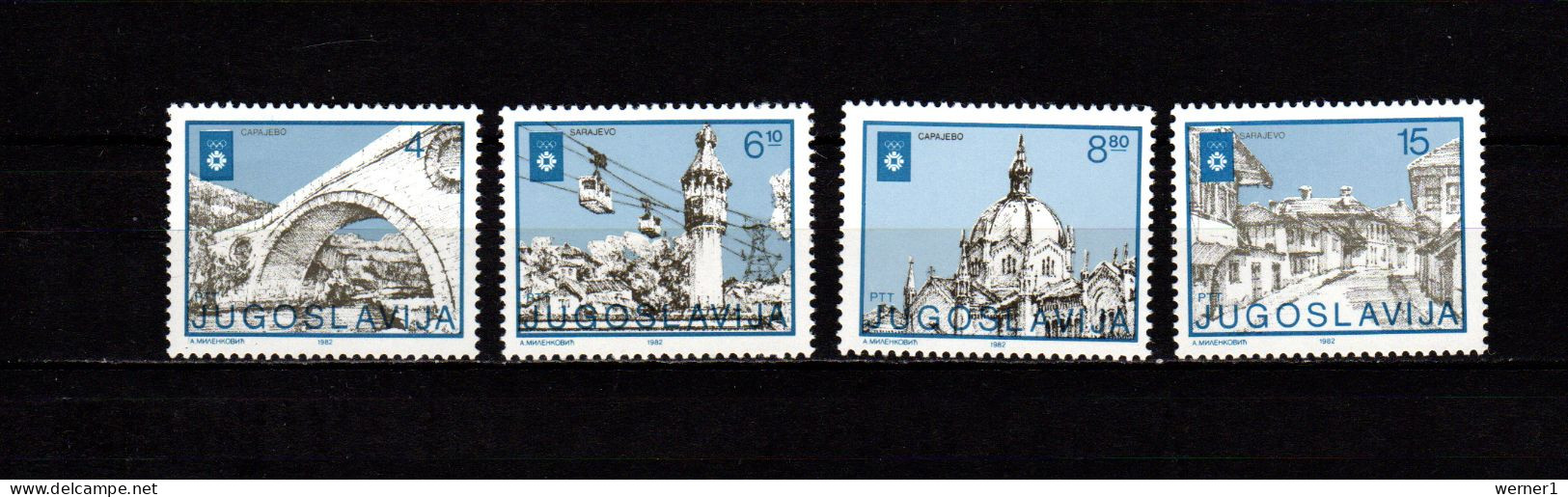 Yugoslavia 1982 Olympic Games Sarajevo Set Of 4 MNH - Inverno1984: Sarajevo