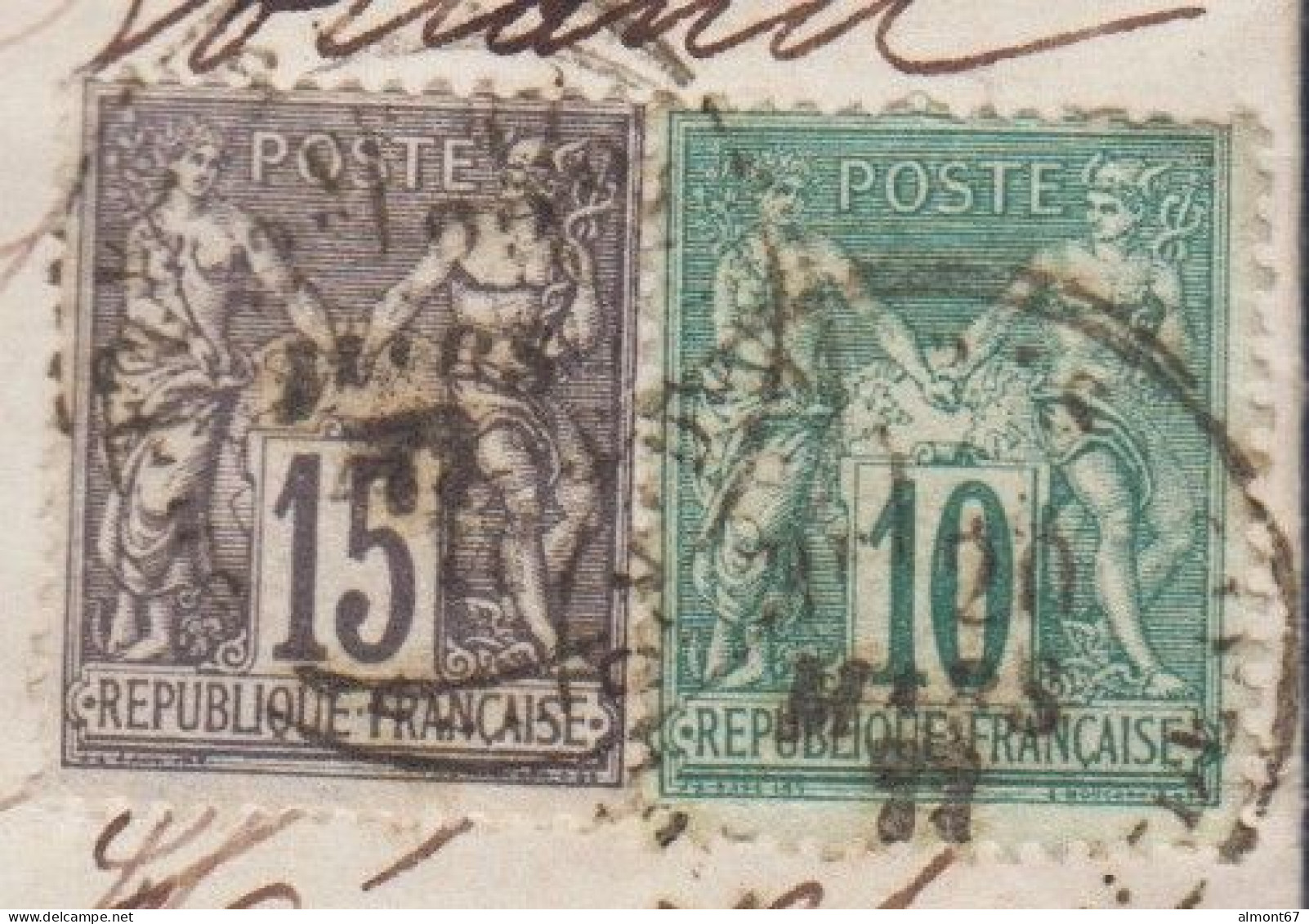 Sage N° 76 Et 77 Sur Lettre - 1876-1898 Sage (Type II)