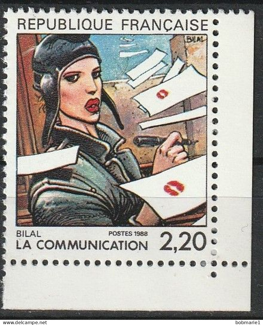 La Communication Bilal 1988 Timbre Neuf** Avec Bord De Feuille N° 2514 - Unused Stamps