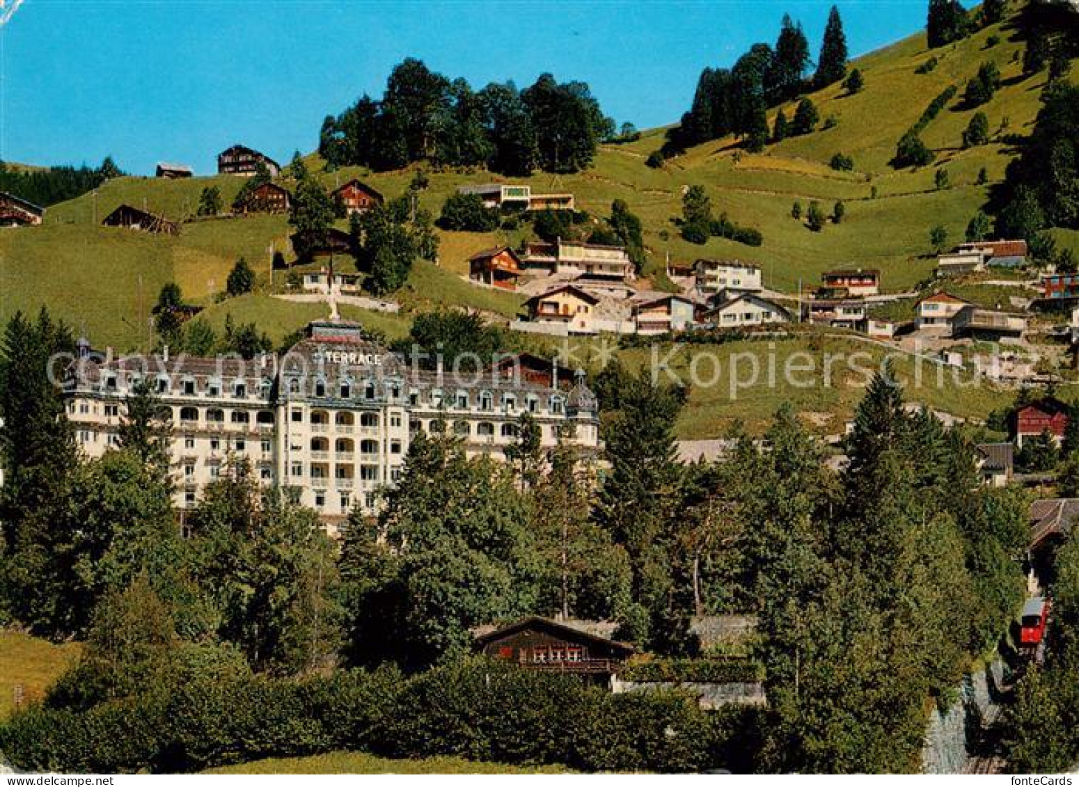 13635794 Engelberg OW Hotel Terrace Mit Drahtseilbahn Engelberg OW - Autres & Non Classés