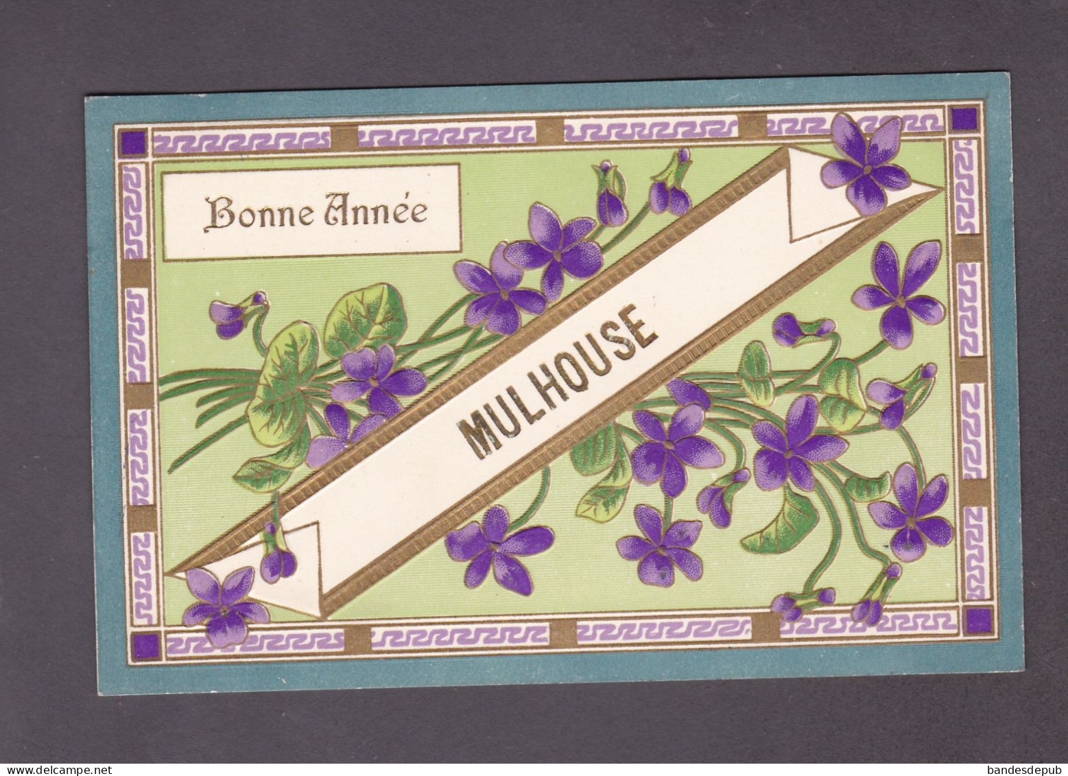 Vente Immediate Mulhouse Carte De Bonne Année Gaufrée Embossed Nouvel An ( 58916) - Mulhouse