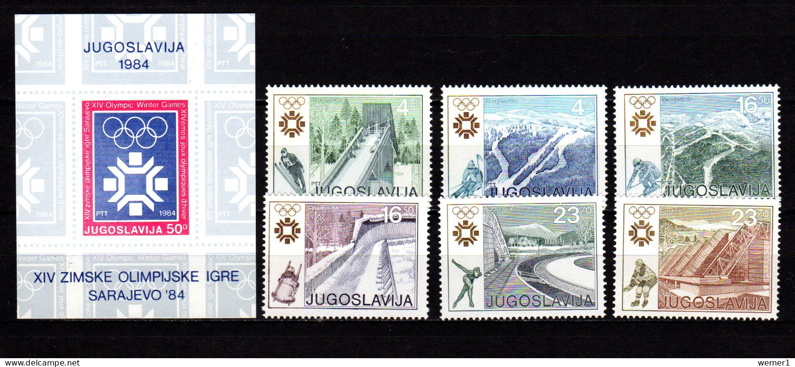 Yugoslavia 1983 Olympic Games Sarajevo Set Of 6 + S/s MNH - Winter 1984: Sarajevo