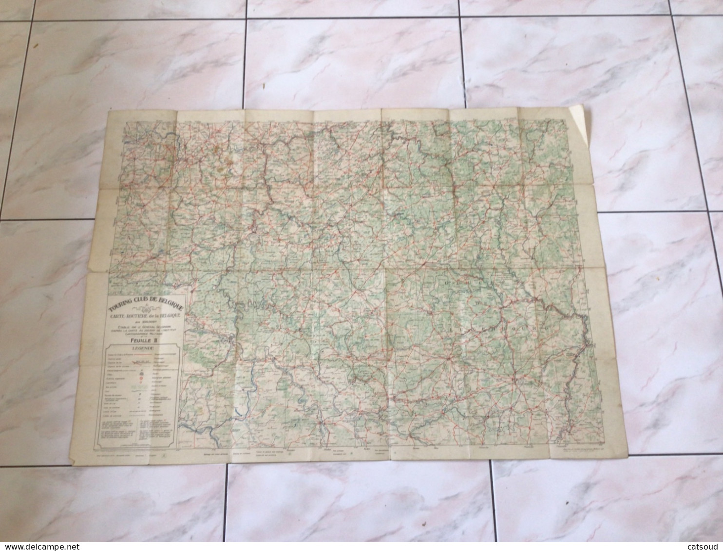 Ancienne Carte Routière De La Belgique Au 200.000 è Touring Club Feuille II - Roadmaps