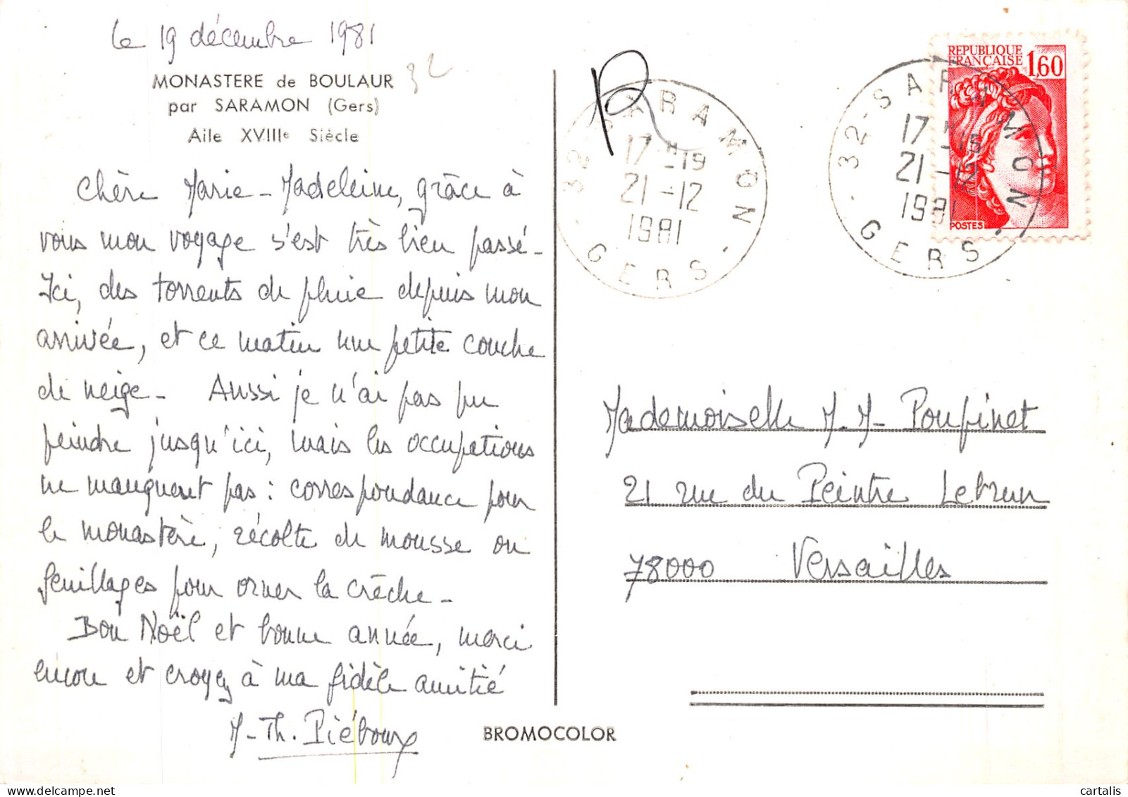 32-SAINTE MARIE DE BOULAUR MONASTERE PAR SARAMON-N° 4404-B/0393 - Other & Unclassified