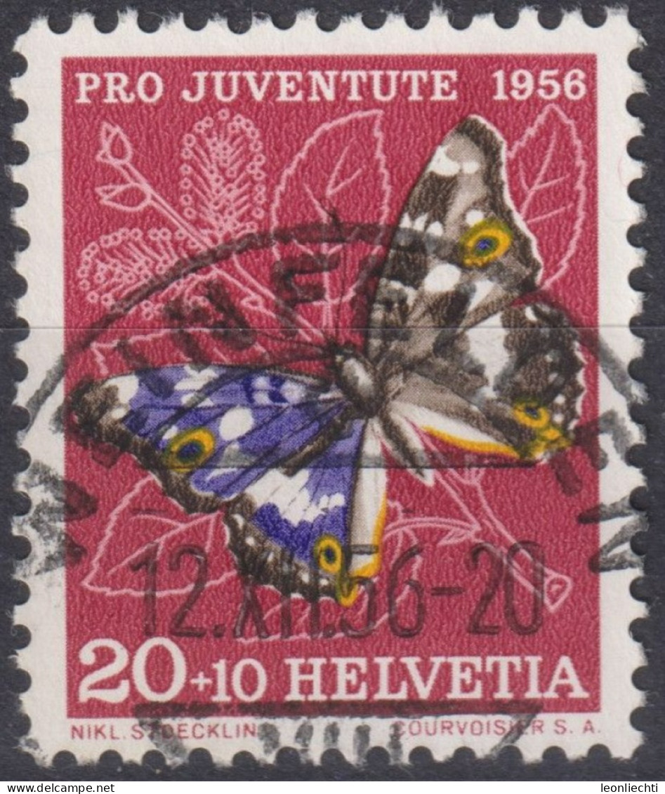 1956 Schweiz Pro Juventute ° Zum:CH J165,Yt:CH 583, Mi:CH 634, Schillerfalter, Schmetterling, Insekten - Usados