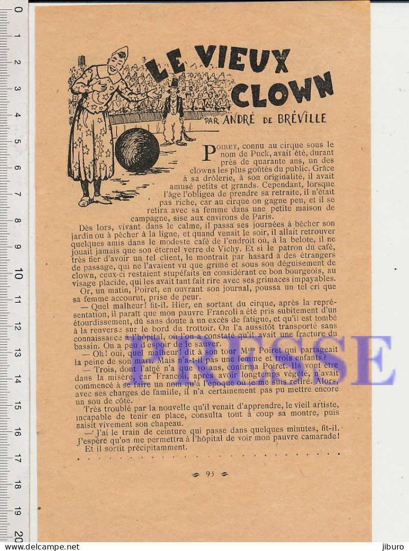 3vues 1936 André De Bréville Clown Poiret Puck Cirque évocation De Francoli + César Mouvion Lanterne éclairage à L'huile - Unclassified