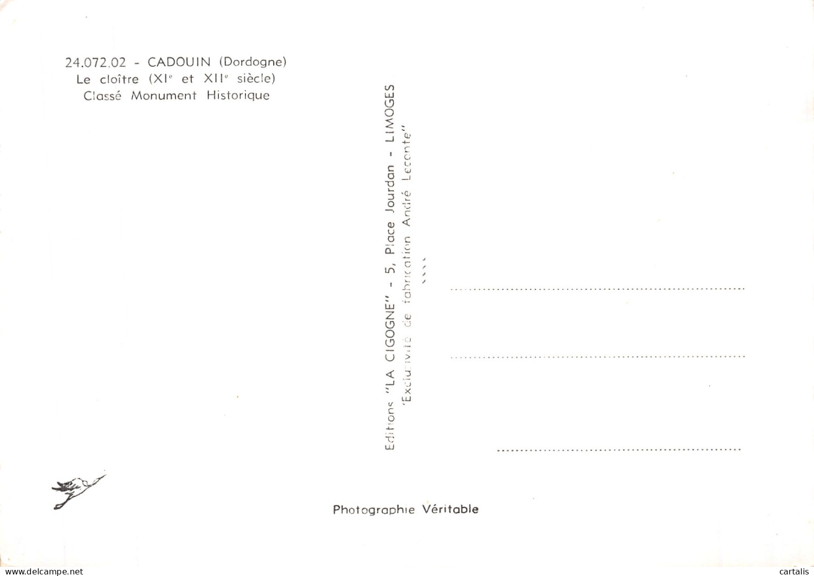 24-CADOUIN-N° 4405-C/0195 - Autres & Non Classés