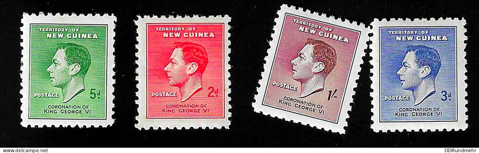 1937 George VI  Michel PG-NG 127 - 130 Stamp Number PG-NG 48 - 51 Yvert Et Tellier PG-NG 58 - 61 X MH - Papúa Nueva Guinea