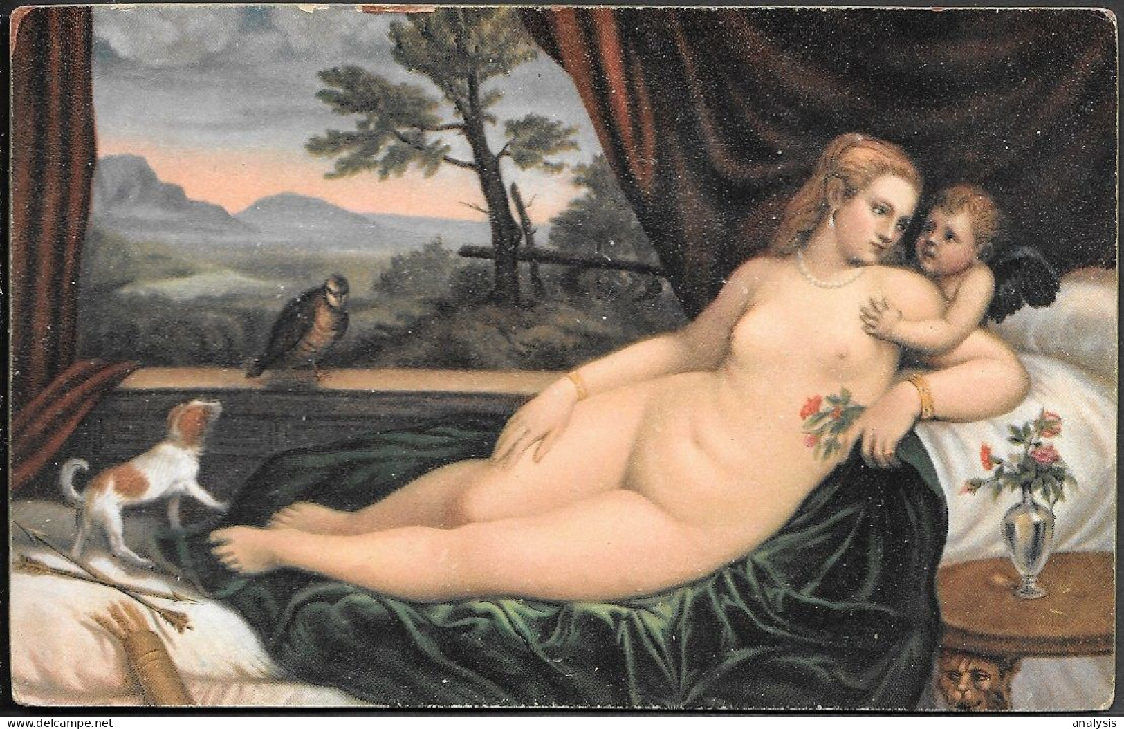 Painter Tiziano Vecelli Titian Cupid's Venus Old PPC Pre 1940 - Paintings