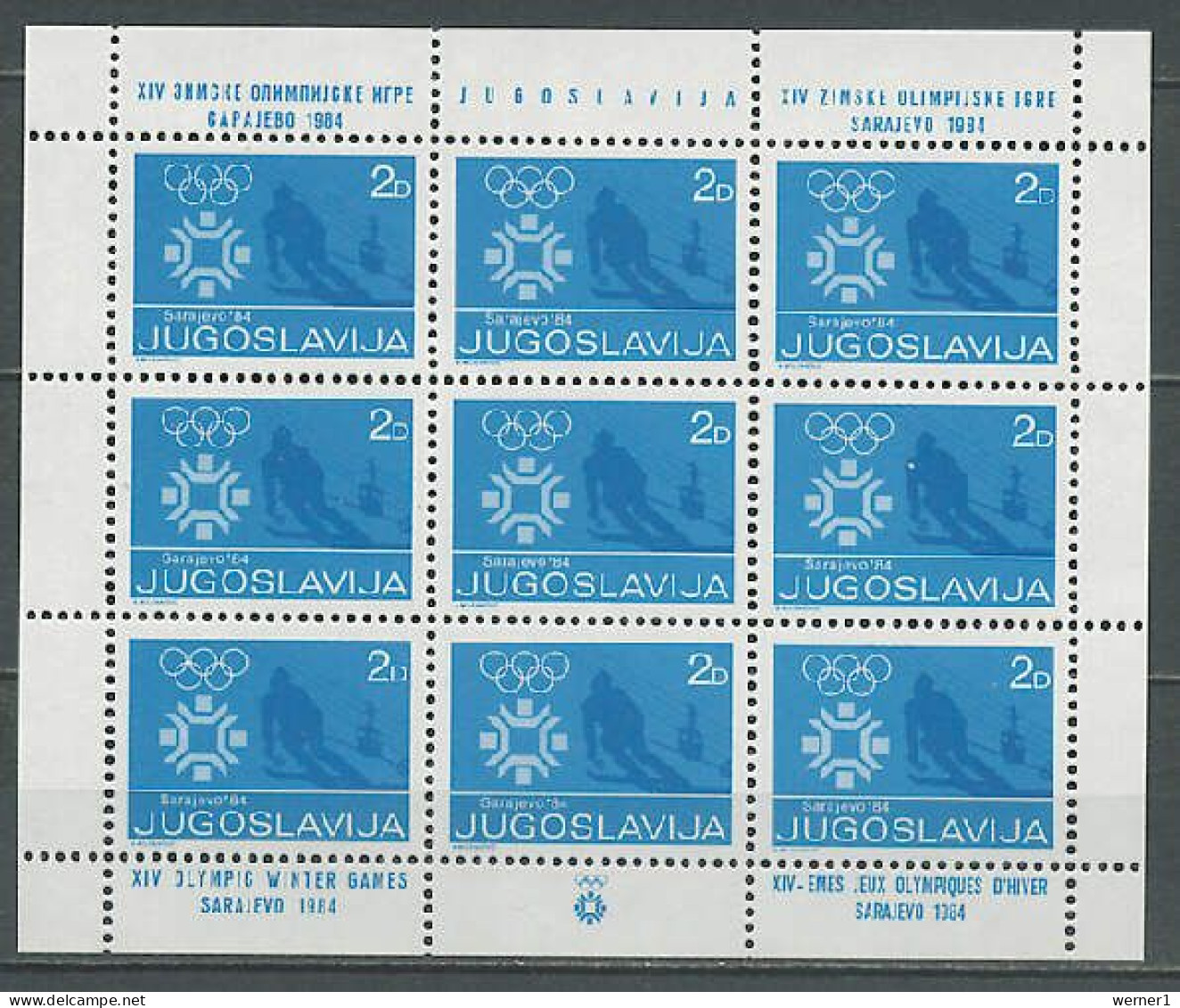 Yugoslavia 1983 Olympic Games Sarajevo Sheetlet MNH - Inverno1984: Sarajevo